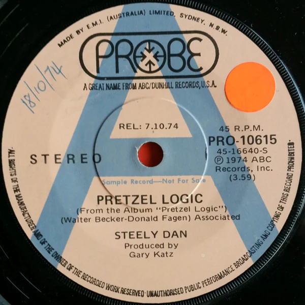 Steely Dan – Pretzel Logic / Through With Buzz (VG+/Generic) – 7", AU 1974