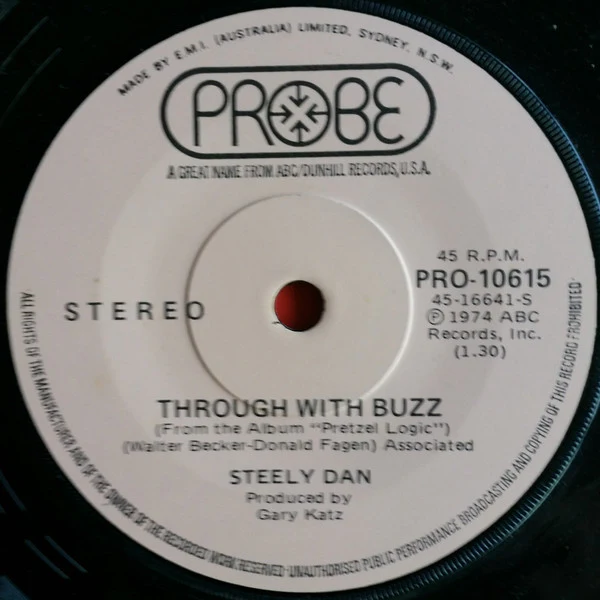 Steely Dan – Pretzel Logic / Through With Buzz (VG+/Generic) – 7", AU 1974 - Image 2