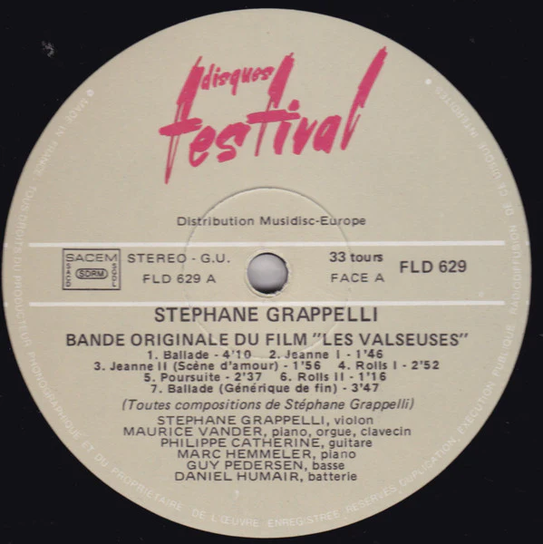 Stéphane Grappelli – Les Valseuses (VG+/VG+) – LP, FR 1974 - Image 3