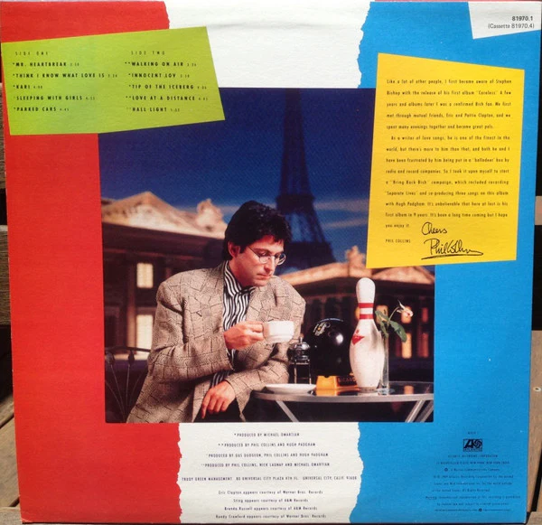 Stephen Bishop – Bowling In Paris (VG+/VG+) – LP, AU 1989 - Image 2