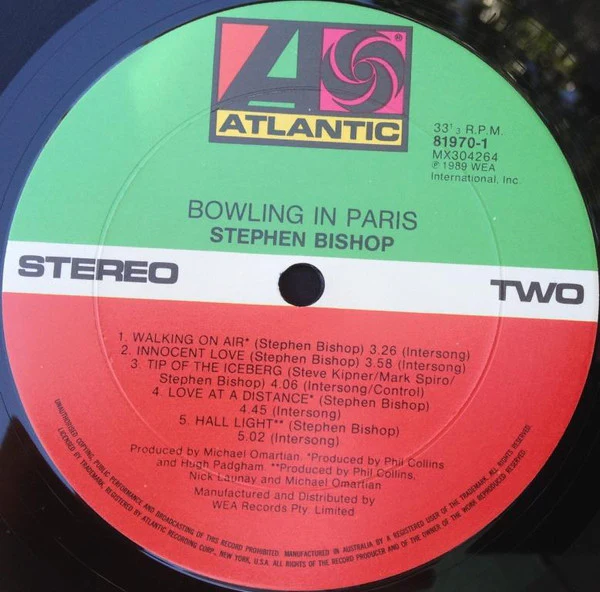 Stephen Bishop – Bowling In Paris (VG+/VG+) – LP, AU 1989 - Image 4