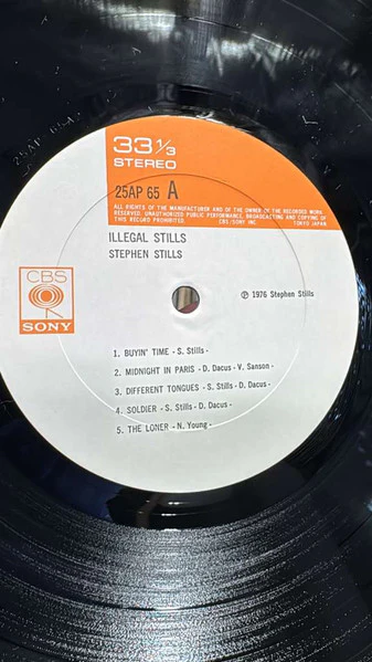 Stephen Stills – Illegal Stills (VG+/VG+) – LP, JP 1976, No OBI - Image 2