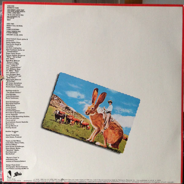 Steve Forbert – Jackrabbit Slim (VG/VG+) – LP, AU 1979 - Image 2