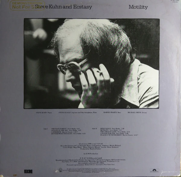 Steve Kuhn And Ecstasy – Motility (VG+/VG) – LP, US 1977 - Image 2