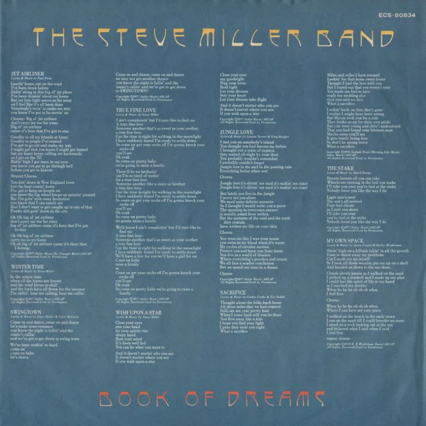 Steve Miller Band – Book Of Dreams (E/VG+) – LP, JP 1977, No OBI - Image 5