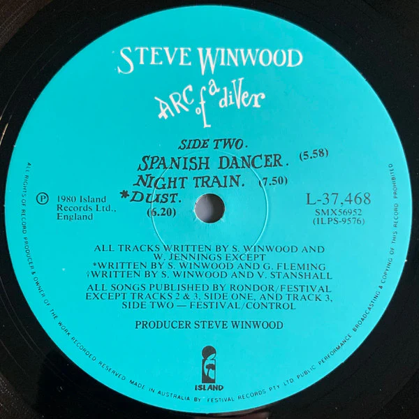 Steve Winwood – Arc Of A Diver (VG+/E) – LP, AU 1980 - Image 6