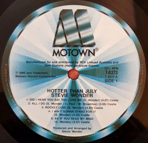 Stevie Wonder – Hotter Than July (VG+/VG+) – LP, Australasia - Image 6