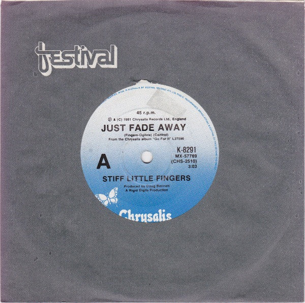 Stiff Little Fingers – Just Fade Away (VG+/Generic) – 7", AU 1981 - Image 3