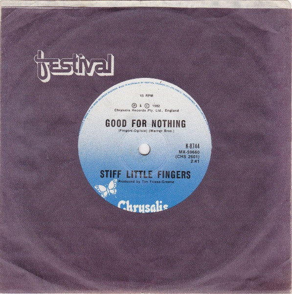 Stiff Little Fingers – Talk Back (VG+/Generic) – 7", AU 1982 - Image 3