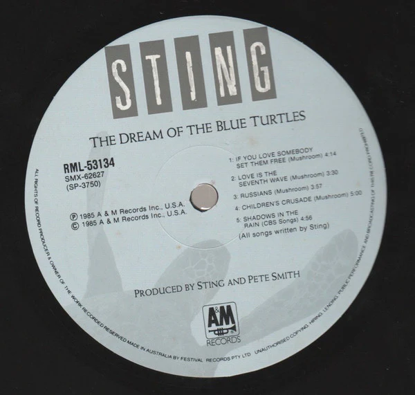 Sting – The Dream Of The Blue Turtles (VG+/VG+) – LP, AU 1985 - Image 3