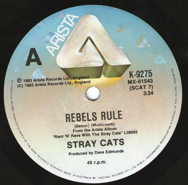 Stray Cats – Rebels Rule (E/Generic) – 7", AU 1983