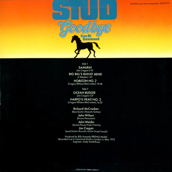 Stud – Goodbye (Live At Command) (VG/VG+) – LP, DE 1972 - Image 2