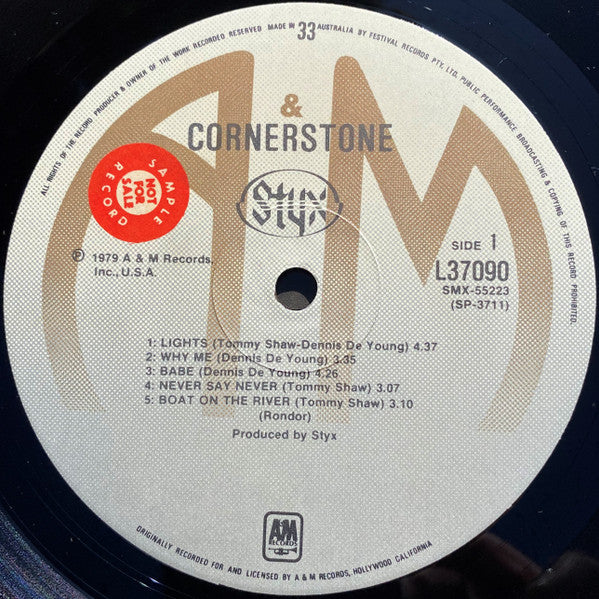 Styx – Cornerstone (VG+/VG) – LP, AU 1979 - Image 3