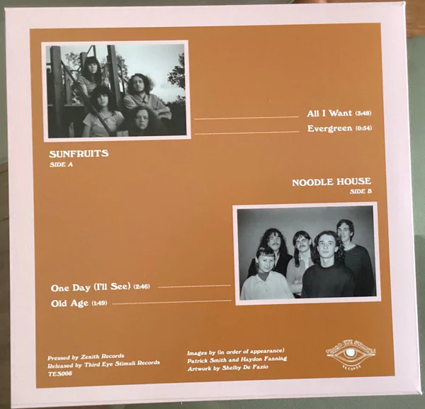 Sunfruits, Noodle House – Friendly Split Single (E/E) – 7", AU 2019 - Image 2