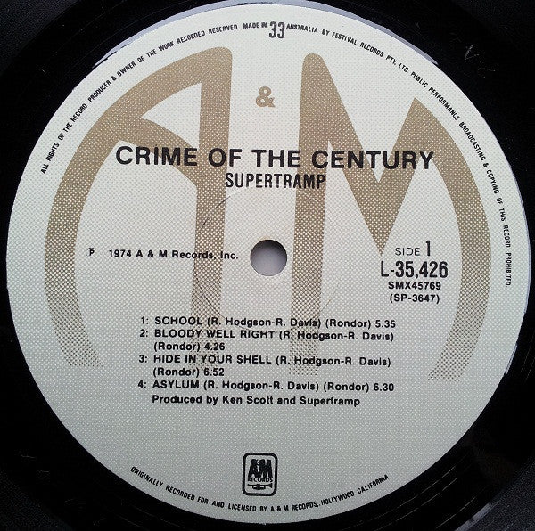 Supertramp – Crime Of The Century (VG/VG) – LP, AU - Image 5