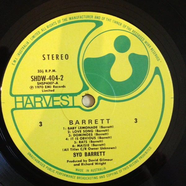 Syd Barrett – The Madcap Laughs / Barrett (VG+/VG) – 2xLP, AU 1974 - Image 5