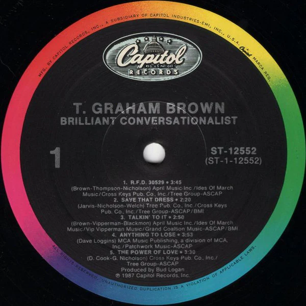 T. Graham Brown – Brilliant Conversationalist (VG+/VG+) – LP, US 1987 - Image 3
