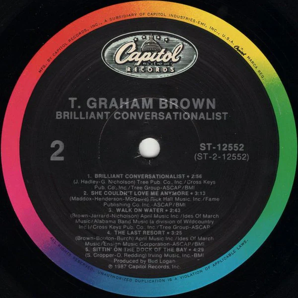 T. Graham Brown – Brilliant Conversationalist (VG+/VG+) – LP, US 1987 - Image 4