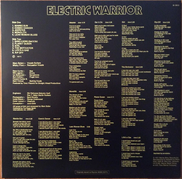T. Rex – Electric Warrior (VG/VG) – LP, US 2014 - Image 2