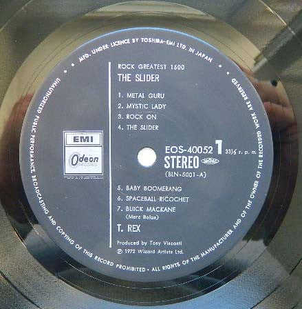 T. Rex – The Slider (NM/E) – LP, JP 1977, No OBI - Image 3