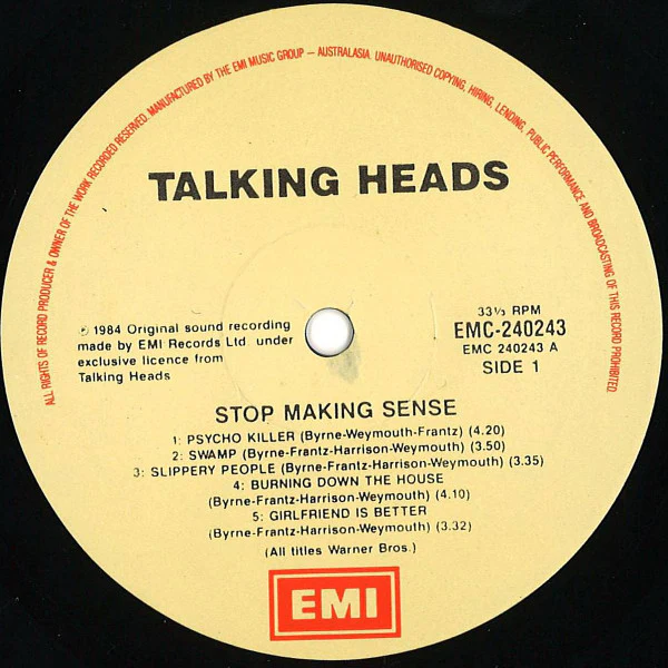 Talking Heads – Stop Making Sense (VG/VG+) – LP, AU 1984 - Image 3