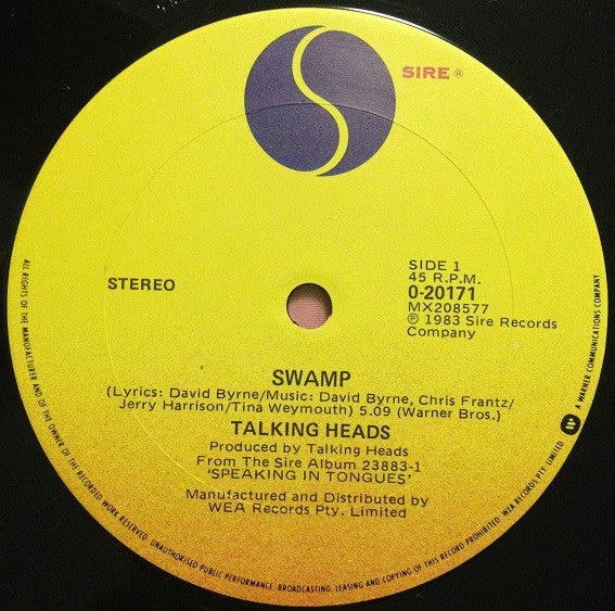 Talking Heads – Swamp (VG+/VG+) – 12", AU 1983 - Image 3
