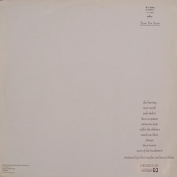 Tears For Fears – The Hurting (VG/VG) – LP, EU 1983 - Image 2