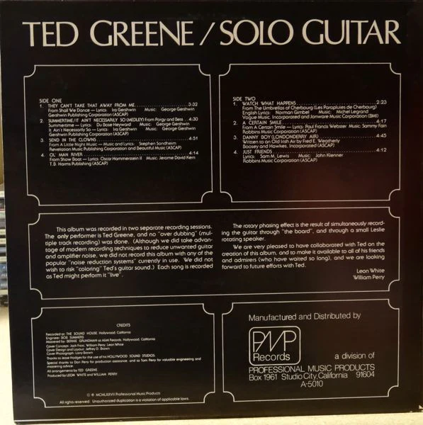 Ted Green – Solo Guitar (VG/VG) – LP, US 1977 - Image 2