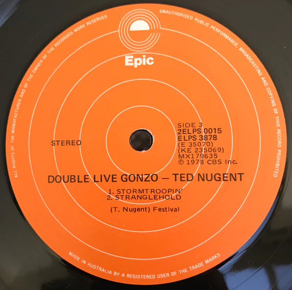 Ted Nugent – Double Live Gonzo! (VG/VG) – 2xLP, AU 1978 - Image 7