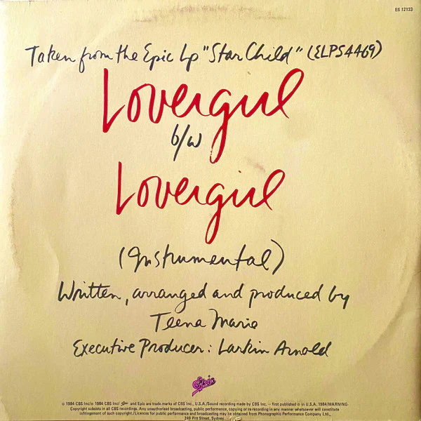 Teena Marie – Lovergirl (VG+/VG+) – 12", AU 1984 - Image 2