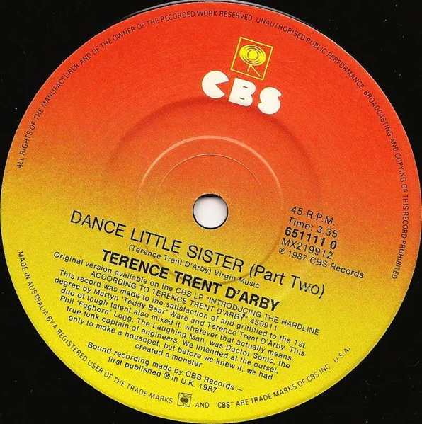 Terence Trent D'Arby – Dance Little Sister (E/E) – 7", AU 1987 - Image 4