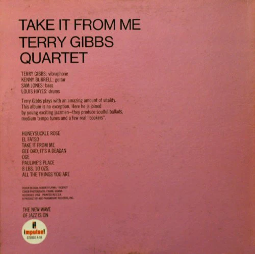 Terry Gibbs Quartet – Take It From Me (VG/VG+) – LP, US 1972 - Image 3