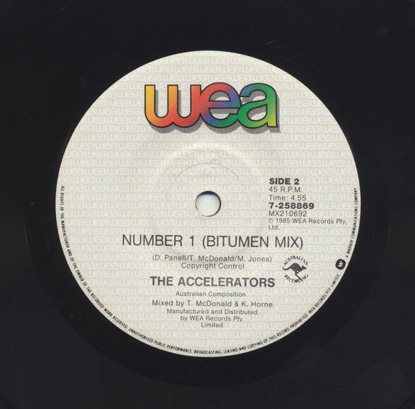 The Accelerators – Number 1 (VG+/Generic) – 7", AU 1985 - Image 4