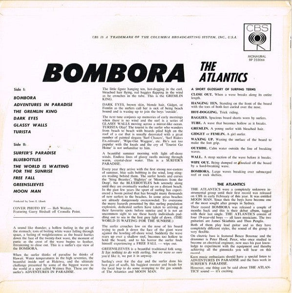 The Atlantics – Bombora (G+/VG) – LP, AU 1963 - Image 2