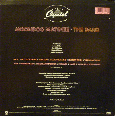 The Band – Moondog Matinee (VG+/VG+) – LP, US 1980 - Image 2
