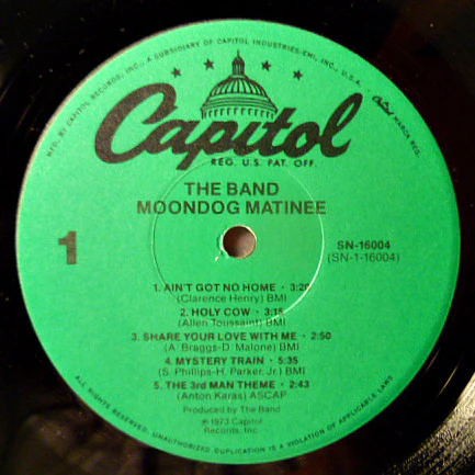 The Band – Moondog Matinee (VG+/VG+) – LP, US 1980 - Image 3