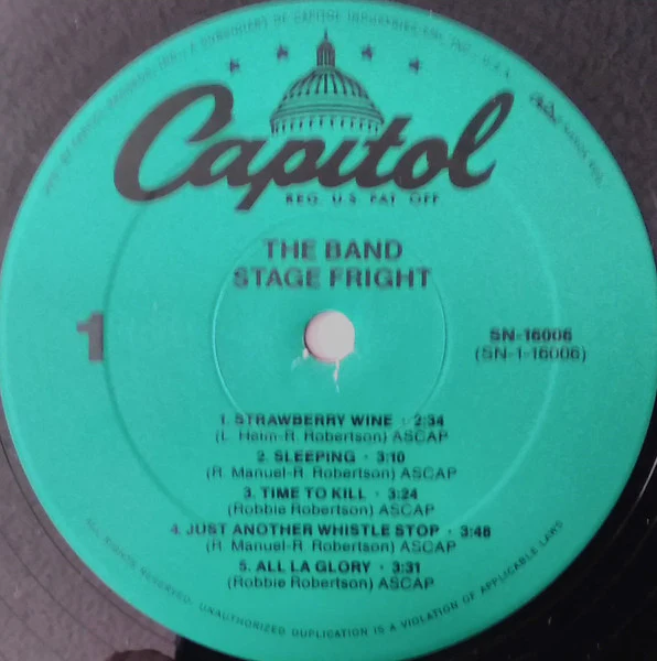 The Band – Stage Fright (VG+/VG+) – LP, US 1980 - Image 3
