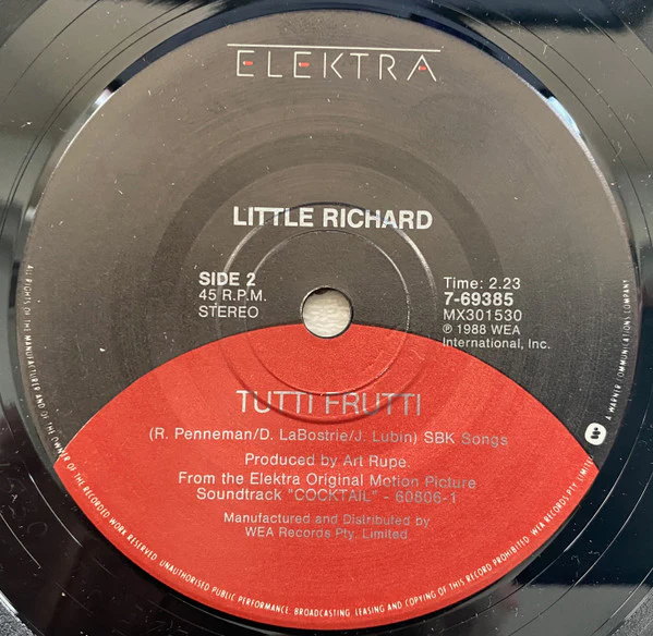 The Beach Boys, Little Richard – Kokomo / Tutti Frutti (VG+/Generic) – 7", AU 1988 - Image 2