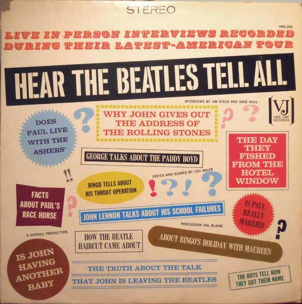 The Beatles – Hear The Beatles Tell All (VG/VG+) – LP, US 1979