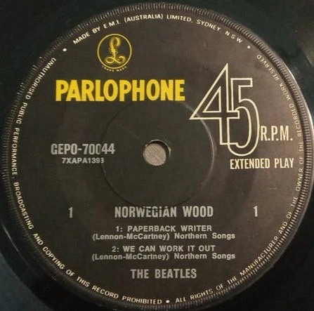 The Beatles – Norwegian Wood (VG/VG+) – 7", AU 1973 - Image 3