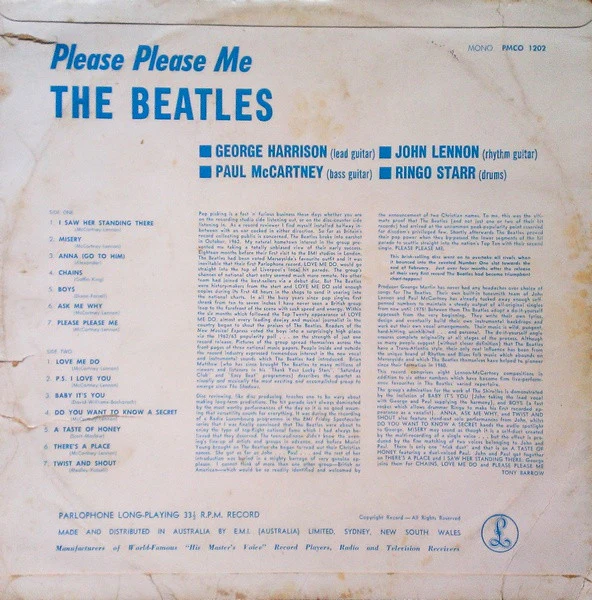 The Beatles – Please Please Me (G+/F) – LP, AU 1963 - Image 2