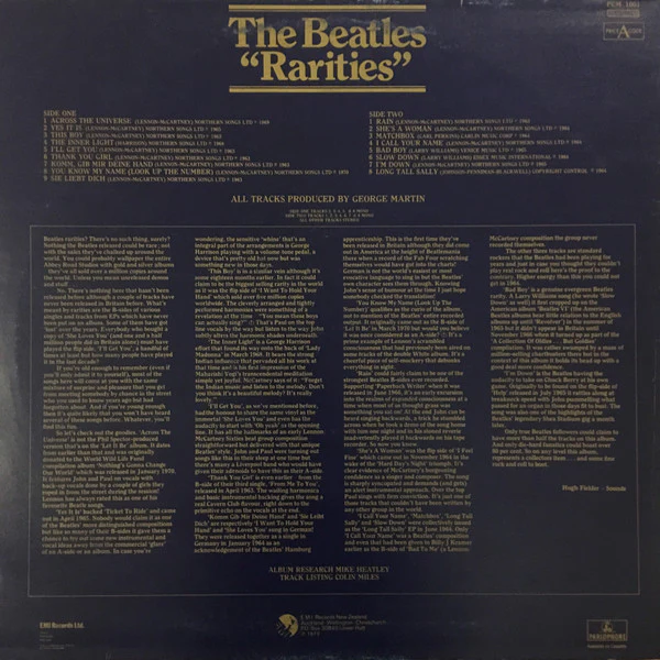 The Beatles – Rarities (NM/VG+) – LP, NZ 1980 - Image 2