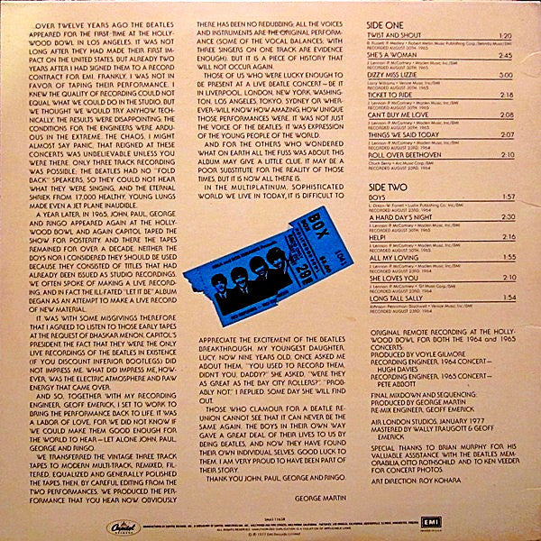 The Beatles – The Beatles At The Hollywood Bowl (VG/VG) – LP, US 1980 - Image 2
