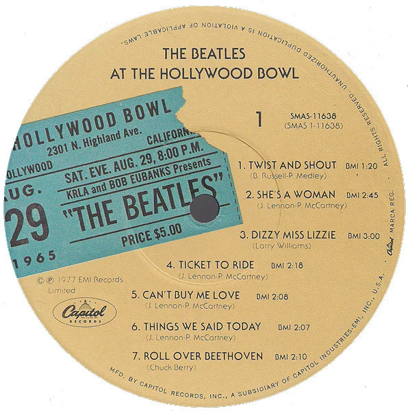 The Beatles – The Beatles At The Hollywood Bowl (VG/VG) – LP, US 1980 - Image 4