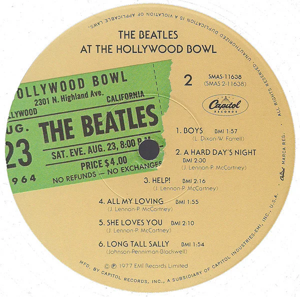 The Beatles – The Beatles At The Hollywood Bowl (VG/VG) – LP, US 1980 - Image 5