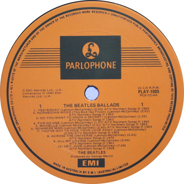 The Beatles – The Beatles Ballads (VG+/VG+) – LP, AU 1981 - Image 3