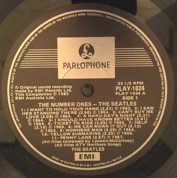 The Beatles – The Number Ones (VG/VG+) – LP, AU 1983 - Image 3