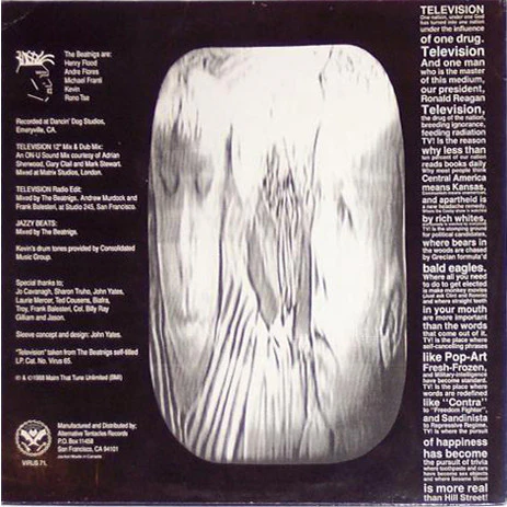 The Beatnigs – Television (VG/VG+) – 12", US 1988 - Image 2