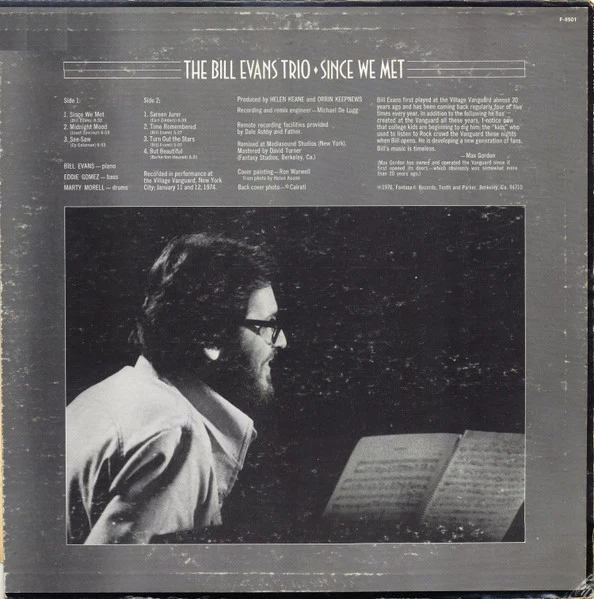 The Bill Evans Trio – Since We Met (VG+/VG) – LP, US 1976 - Image 2