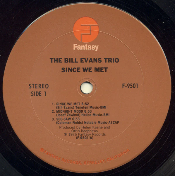The Bill Evans Trio – Since We Met (VG+/VG) – LP, US 1976 - Image 3